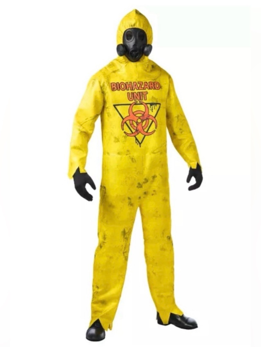 Teen Boy Spirit Yellow Biohazard Unit Jumpsuit Costume Zombie - Adult Small